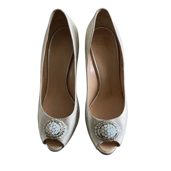 Giuseppe Zanotti White Wedding Evening Shoes Heels - Picture 3 of 9